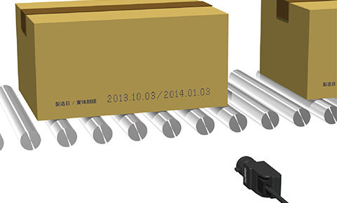 カートンの印字検査（広い視野）
