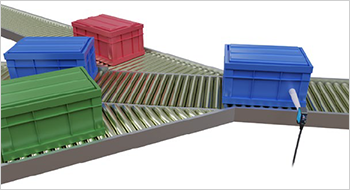 コンテナの色による仕分け