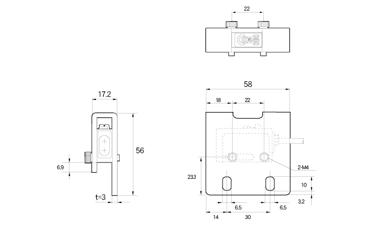 回路図・外形寸法図 : アンプ内蔵センサ 樹脂充填タイプ - Jシリーズ