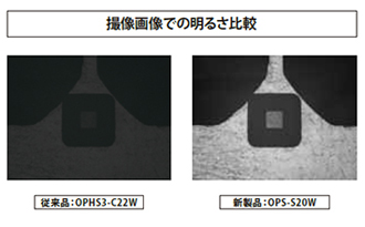 撮像画像での明るさ比較