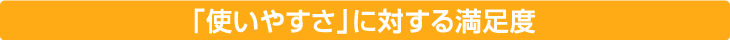 「使いやすさ」に対する満足度